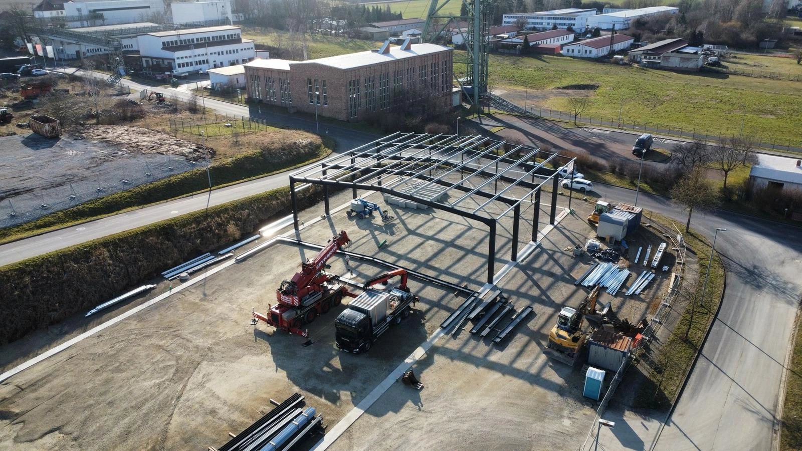 Bauphase des neuen Aufbereitungs- und Begutachtungscenters
